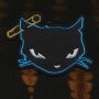 Patch - Black and blue Cat - Cat with safety pin