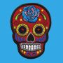 Patch - Skull Mexico with Rose - red-blue