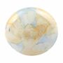 Möbelknauf aus Keramik Shabby Chic flach - einfarbig - marmoriert-weiß-gelb-grau