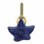 Möbelknauf aus Keramik Shabby Chic klein - Blüte - blau
