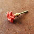 Pomo puerta de ceramica shabby chic pequeño - Floración - rojo