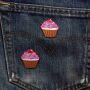 Aufnäher - Muffin - braun - 2er Set - Patch