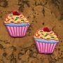 Patch - Muffin - rosa - Set di 2 - toppa