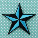 Parche - Estrella negra-azul clara