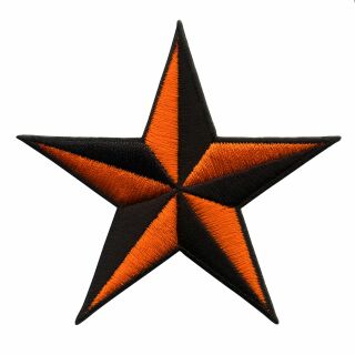Aufnäher - Stern - schwarz-orange - Patch