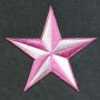 Aufnäher - Stern - weiß-rosa - Patch