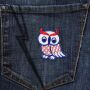 Patch - Owl blue-red-white