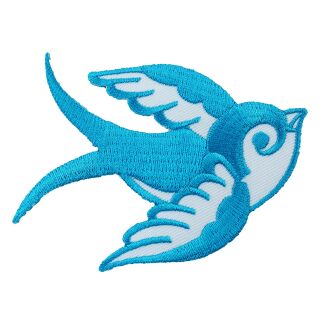 Patch - Swallow - turquoise-white - head to the right