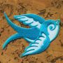 Patch - Swallow - turquoise-white - head to the right