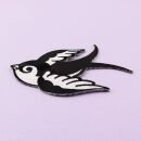 Aufnäher - Schwalbe - schwarz-weiß - Kopf links - Patch