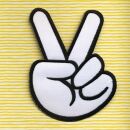 Patch - Peace-Hand - black-white