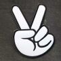 Patch - Peace-Hand - black-white
