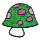 Patch - Fungo - fungo velenoso verde-rosa-bianco - toppa