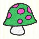 Patch - Fungo - fungo velenoso verde-rosa-bianco - toppa
