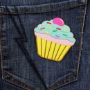 Aufnäher - Muffin - gelb-hellblau-rosa - Patch