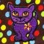Patch - gatto con fiore - viola - toppa