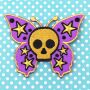 Patch - Butterfly with Skull - purple-ocher