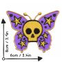 Patch - farfalla teschio - viola-ocra - toppa