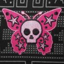 Aufnäher - Totenkopf Schmetterling - pink-rosa - Patch