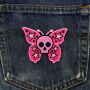 Patch - Butterfly with Skull - rose-pink