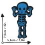 Aufnäher - Skelett frech - blau-schwarz - Patch