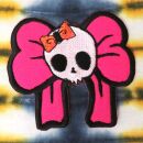 Patch - Skull with Ribbon - pink-red