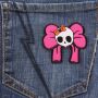 Patch - Skull with Ribbon - pink-red