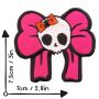 Patch - Skull with Ribbon - pink-red