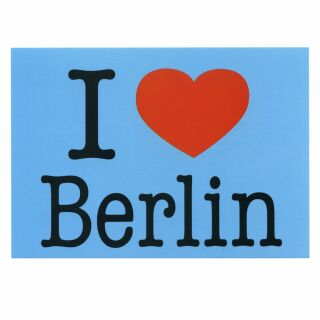Postkarte - I love Berlin - hellblau