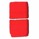 Schweißband einfarbig - rot - neonrot - 2er Set