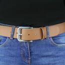Leather belt - Buckle free belt - light-brown - 4 cm - all sizes