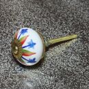 Ceramic door knob shabby chic - Flower 19 - red-green-blue