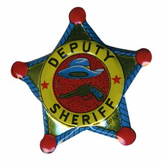 Blechanstecker - Deputy Sheriff - rot-blau-gold - Anstecker aus Blech