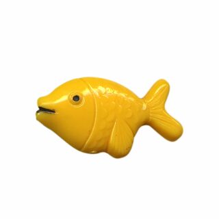 Spilla - pesce - giallo - fermaglio DDR