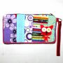 Pencil case made of cotton - Cat small - Patchwork Pattern 05 - Pocket