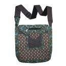 Shopping bag - Pattern of Flowers brown-blue-turquoise 02...