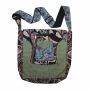 Shopping bag - Pattern of Flowers brown-green-white 01 - Sling bag