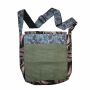 Shopping bag - Pattern of Flowers brown-green-white 01 - Sling bag