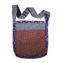 Shopping bag - Pattern of Flowers purple-grey-redbrown 01 - Sling bag