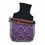 Bolso de hombro hecho de tela - estampado de flores púrpura-gris-marrón-rojo 02 - hecho de tela