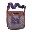 Shopping bag - Pattern of Flowers purple-grey-redbrown 03...