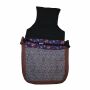 Bolso de hombro hecho de tela - estampado de flores púrpura-gris-marrón-rojo 03 - hecho de tela