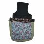 Bolso de hombro hecho de tela - estampado de flores marrón-verde-blanco 03 - hecho de tela