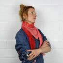 Cotton Scarf - red - color gradient - squared kerchief