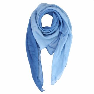 Cotton Scarf - blue - color gradient - squared kerchief