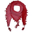 Pañuelo de algodón - rojo - color gradiente con fleco - Pañuelo cuadrado para el cuello