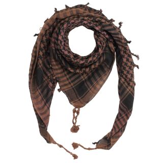 Kufiya - Keffiyeh - tejido basico marrón - negro - Pañuelo de Arafat