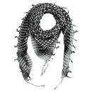 Kufiya - Keffiyeh - tejido basico gris-gris claro - negro - Pañuelo de Arafat