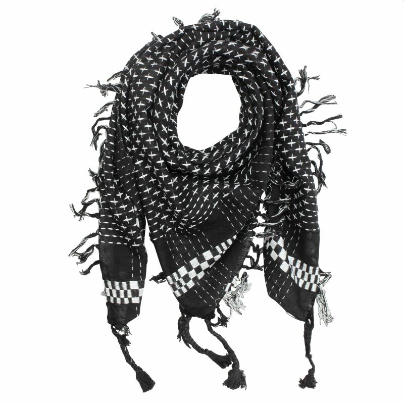 Sawekin Sciarpa da donna in cotone foulard palestinese con nappe decorative 115 x 115 cm unisex 