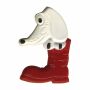 Spilla - cane con la scarpa - rosso - fermaglio DDR